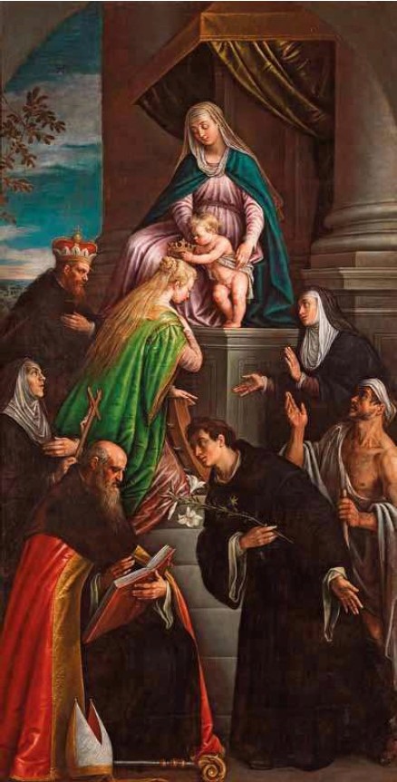 Madonna in trono con il Bambino e i santi Agostino, Monica, Nicola da Tolentino