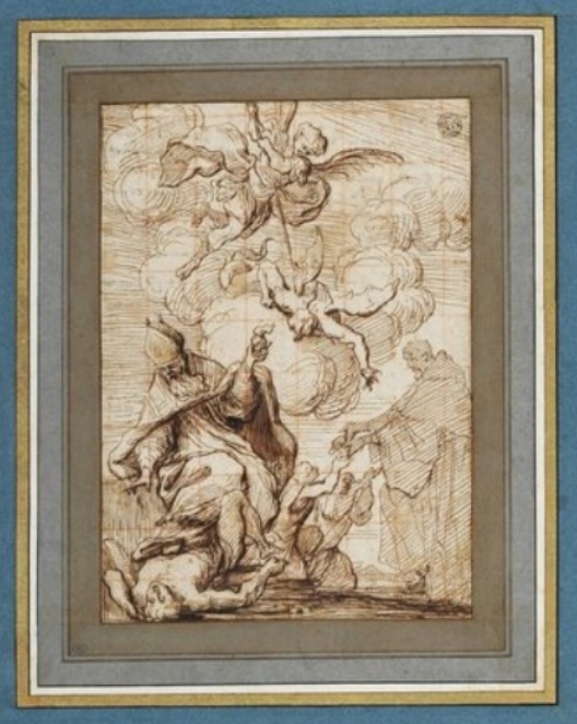 Sant'Agostino, san Benedetto, san Michele e il Demonio