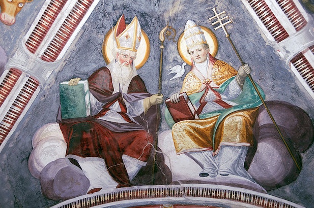 Sant'Agostino vescovo e Dottore della Chiesa con san Gregorio Magno