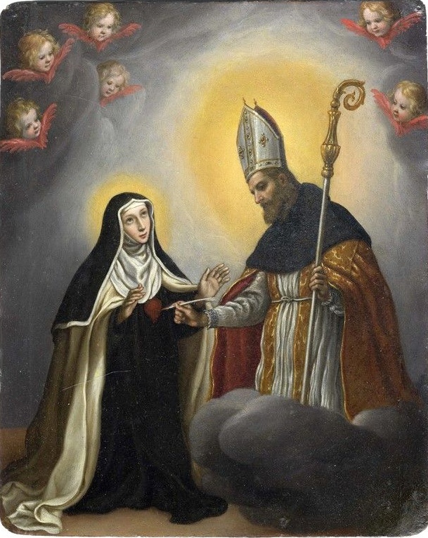 Sant'Agostino scrive sul cuore di Santa Maria Maddalena de' Pazzi