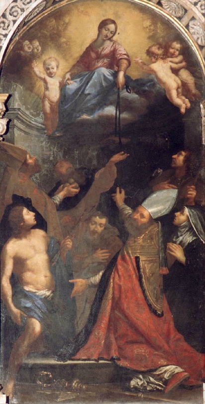 Madonna della cintura con San Sebastiano, San Nicola da Bari, San Domenico, San Francesco d'Assisi, Sant'Agostino, San Rocco e Santa Monica