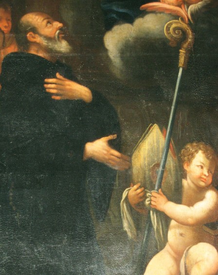 Madonna della cintura con i santi Agostino e Monica: particolare di sant'Agostino