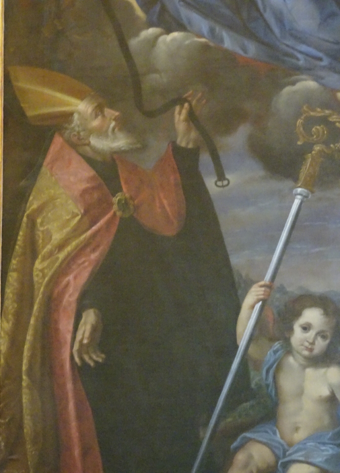 Madonna della Cintura con Agostino e Chiara da Montefalco: particolare di Agostino