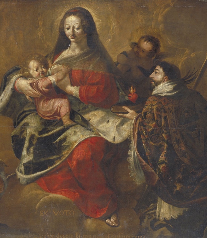Sant'Agostino offre il suo cuore alla Vergine