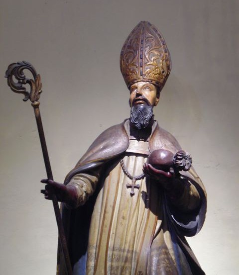 Sant'Agostino vescovo e cardioforo di anonimo maestro di Lima in Per