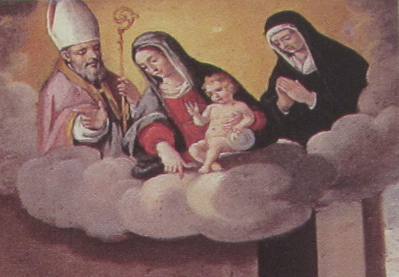 San Nicola da Tolentino ammalato ha la visione della Vergine, il Bambino e i santi Agostino e Monica