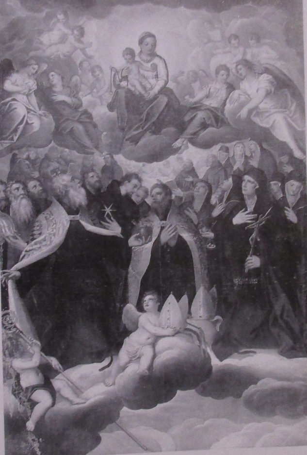 Agostino e santi agostiniani in adorazione della Vergine