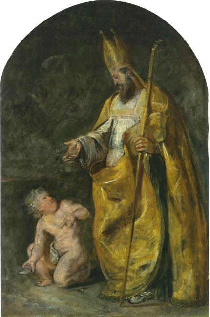 Sant'Agostino in riva al mare, meditando sul dogma della Santa Trinit 