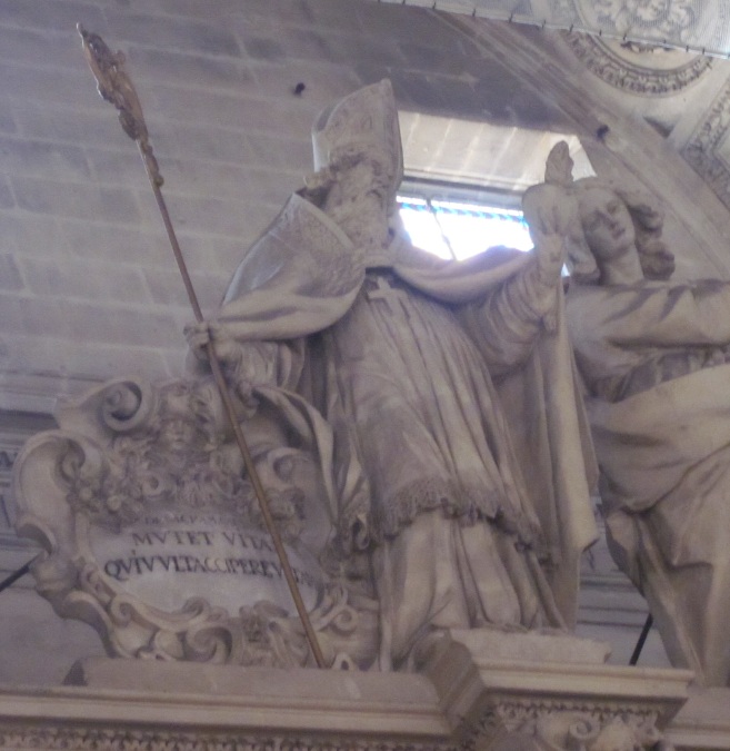 Sant'Agostino cardioforo e san Giovanni nella parrocchia del Sagrario della Cattedrale di Siviglia