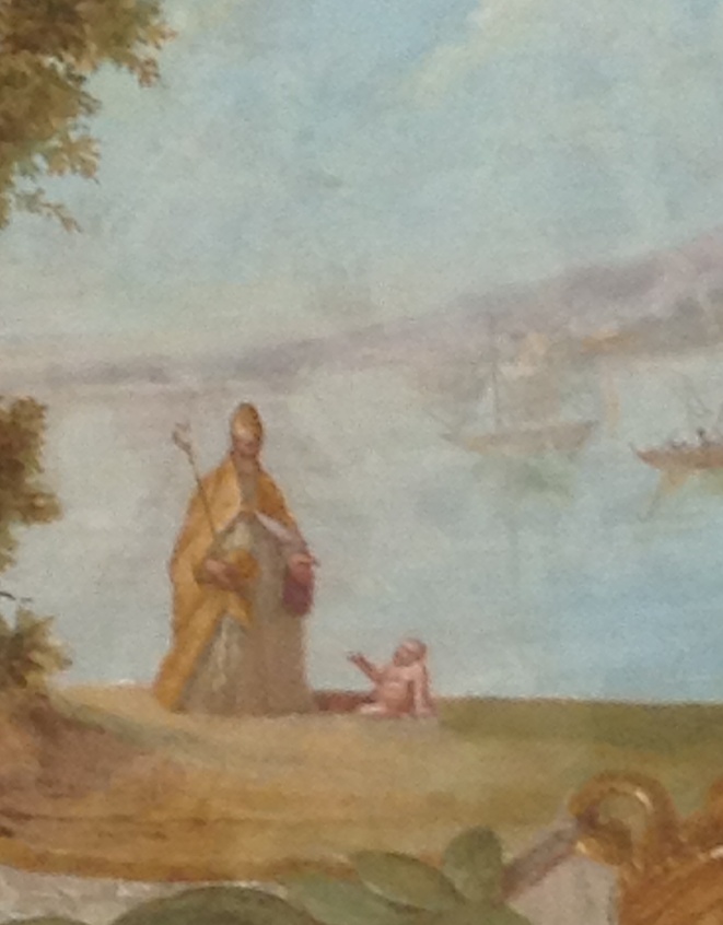 Sant'Agostino incontra un bambino sulla riva di una spiaggia