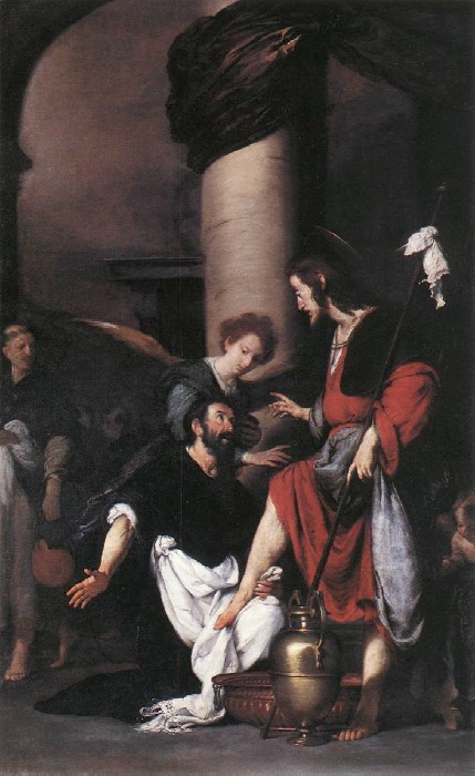 S. Agostino lava i piedi a Ges di Bernardino Strozzi