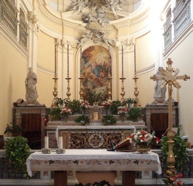 I santi Agostino e Monica sull'altare della chiesa di santa Maria Novella a Bracciano