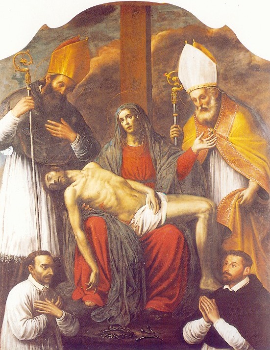 Madonna e Cristo in piet con Ambrogio, Agostino e due offerenti