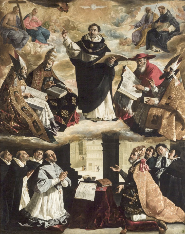 L'apoteosi di san Tommaso con i dottori della Chiesa