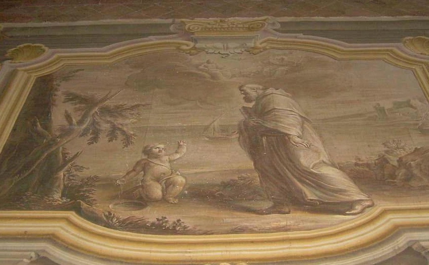 Il mistero della Trinit: Agostino e il bambino in riva al mare, affresco di Appiani