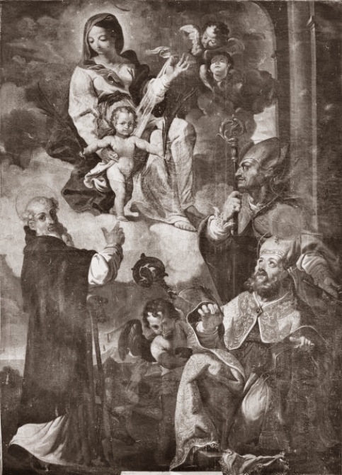 Madonna con Bambino, sant'Antonio Abate, sant'Agostino e un vescovo