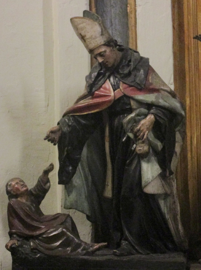San Tommaso da Villanova fa l'elemosina a un povero nella chiesa di san Jos a Madrid