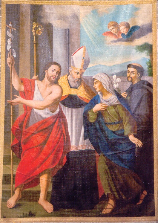 Ingresso di santa Rita in Convento per intercessione dei santi Agostino, Giovanni Battista e Nicola da Tolentino