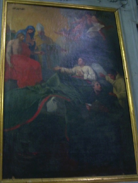 Agostino assiste al transito di san Nicola, opera di Giuseppe Fabbrini nella chiesa di sant'Agostino a Volterra