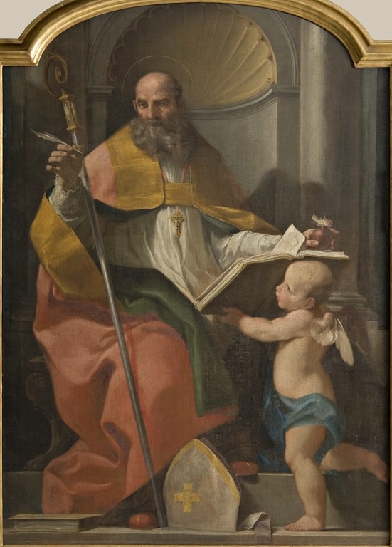 Sant'Agostino con un angelo che gli sorregge un libro