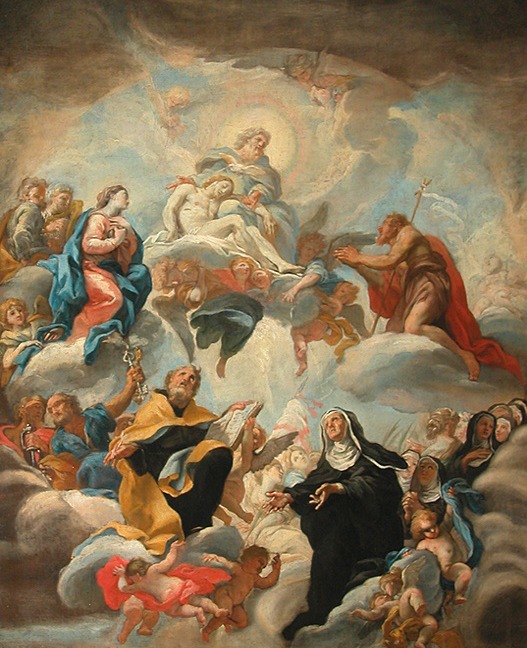 Sant'Agostino, Monica e san Pietro in contemplazione della Trinit