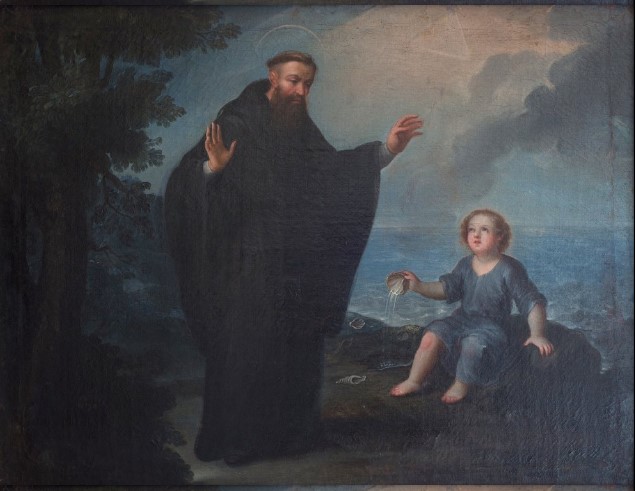 Agostino e il bambino sulla spiaggia