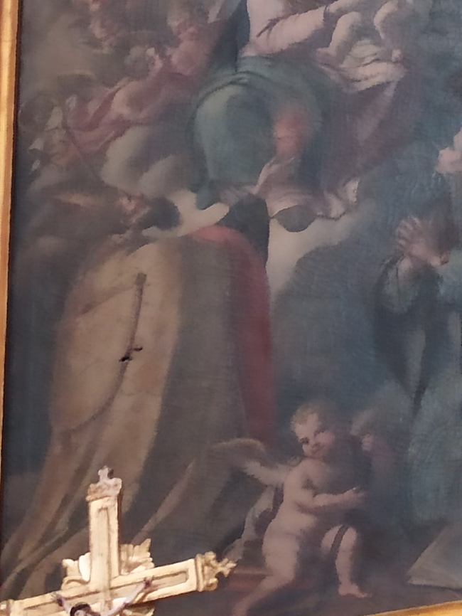 La Vergine e il Bambino con i santi Agostino e Monica: particolare di Agostino