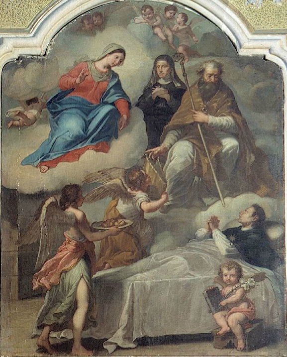Apparizione della Vergine a san Nicola ammalato con i santi Agostino e Monica