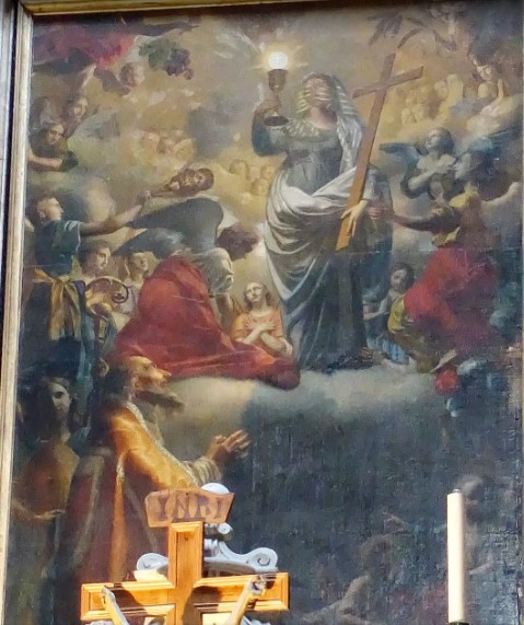 Sant'Agostino vescovo in adorazione di Cristo