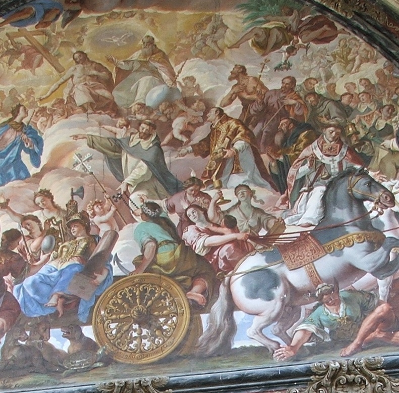 Trionfo della Chiesa con Tommaso d'Aquino, Agostino e santi