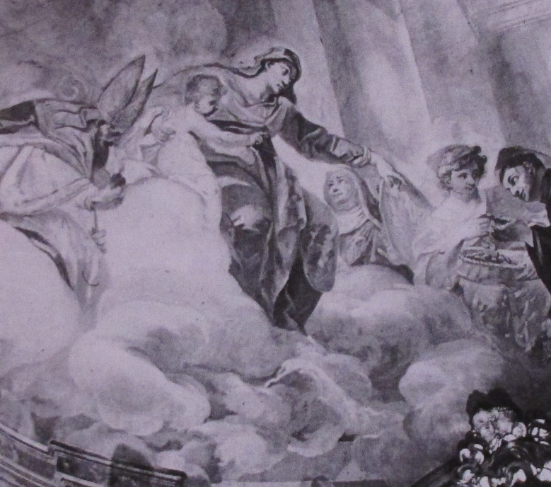 La vergine col Bambino e i santi Agostino e Monica appaiono a san Nicola infermo
