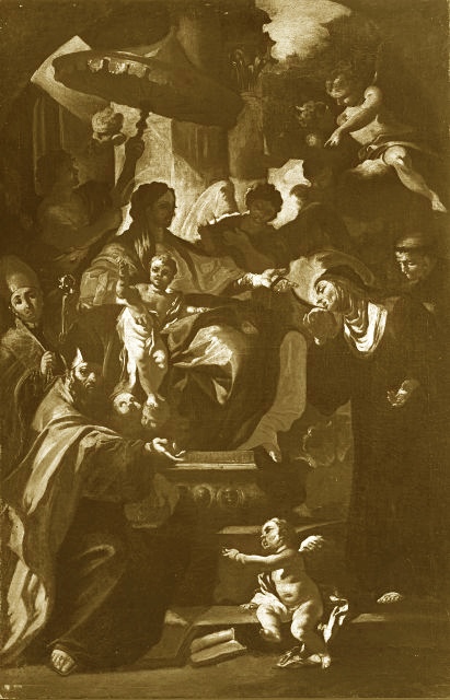 Madonna con Bambino in trono, santa Monica, sant'Agostino e angeli