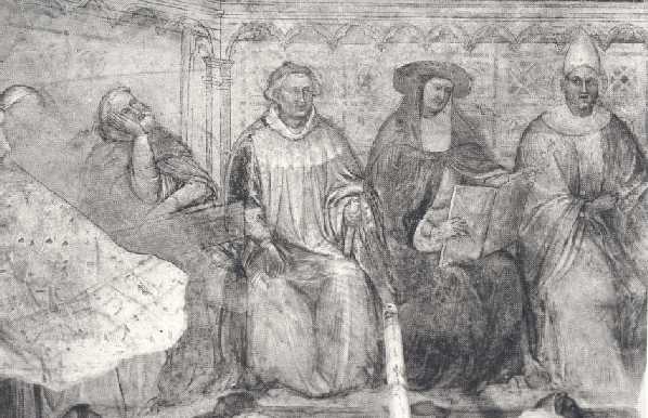 Trionfo di S. Tommaso, particolare dei Dottori della Chiesa nella Cappella Viscontea nella Basilica di sant'Eustorgio a Milano