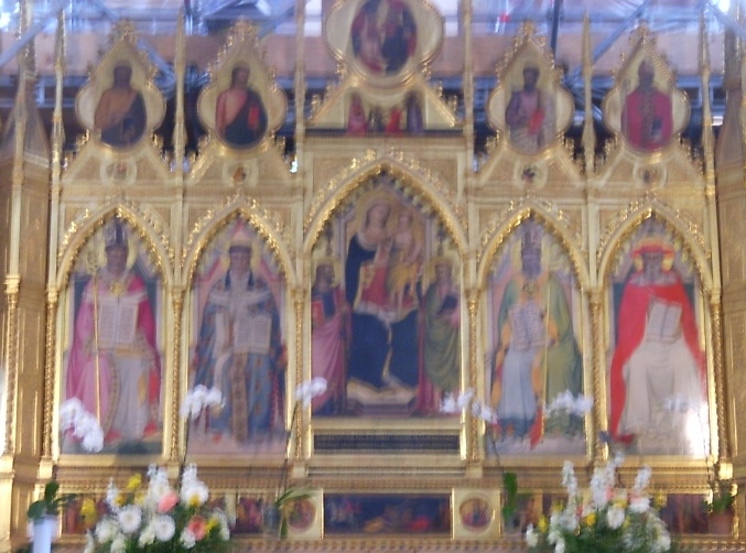 La pala di Nardo di Cione sull'altare maggiore della Basilica di Santa Croce