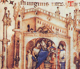 Il battesimo di Agostino dal Codice Trivulziano 2262