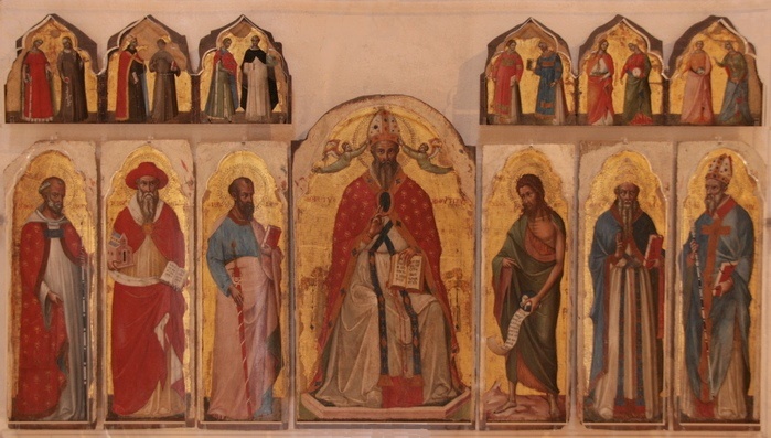Sant'Agostino benedicente e santi