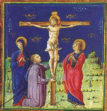 Agostino davanti al Crocifisso tra Giovanni e la Vergine di Tommaso da Modena