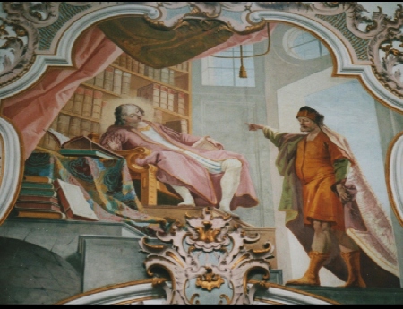 L'incontro con Ponticiano in un affresco a Rottenbuch