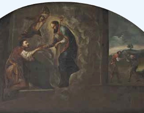 Agostino dona una sua reliquia ad un devoto