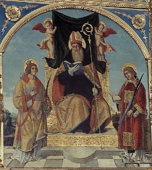 Agostino in trono e santi di Andrea Previtali
