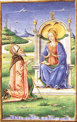 Prega la Vergine Maria, miniatura di Tommaso da Modena
