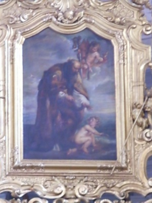 Copia del quadro di Rubens con Agostino e il bimbo sulla spiaggia
