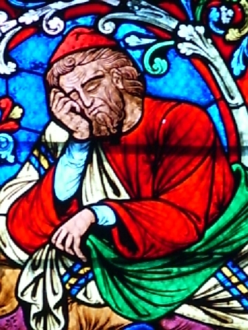 Particolare della vetrata della cappella di S. Agostino in Notre Dame a Parigi