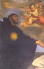 Immagine di san Nicola da Tolentino nella chiesa di sant'Agostino a Cesena