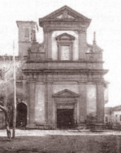 Foto d'epoca della facciata della chiesa di sant'Agostino a Viterbo