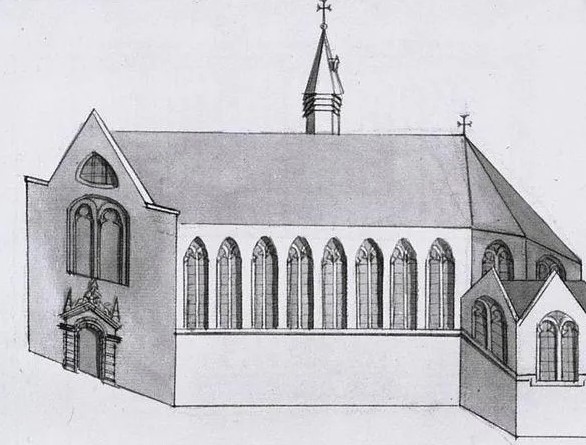 Schizzo della chiesa del monastero agostiniano di Bruges