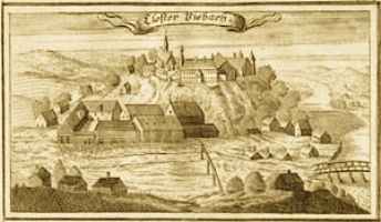 Il convento agostiniano di Niederviehbach da Atlas Churbaierischen di Anton Wilhelm Ertl del 1687