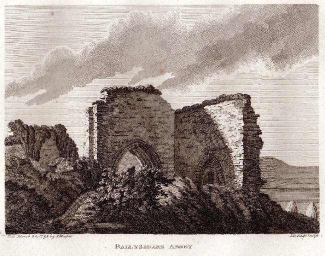 Stampa di fine Settecento che raffigura i resti dell'Abbazia di Ballysadare