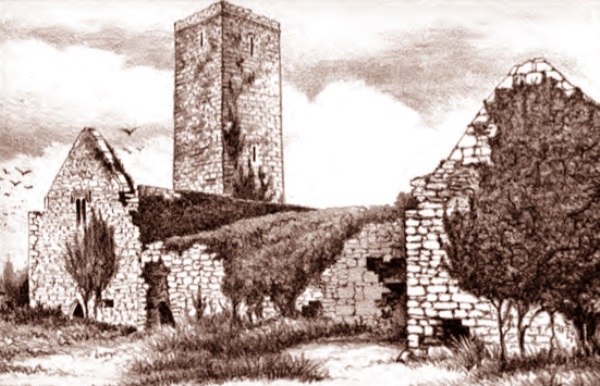 Le rovine della abbazia agostiniana sull'isola di Cannon