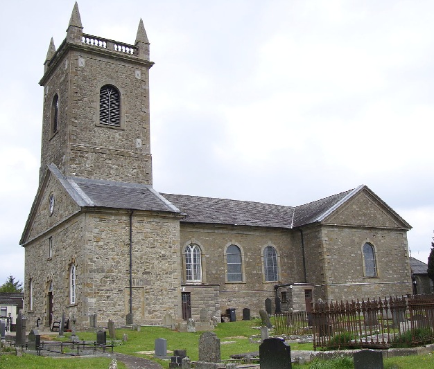 Particolare del monastero e della chiesa a Clogher